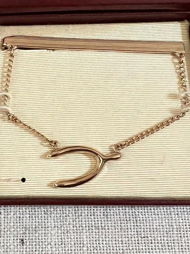 1950s Vintage HICKOK Wishbone TIE BAR In Original Box - Picture 3 of 4