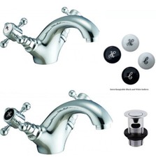 Premium Quality Traditional Victorian Chrome Bathroom Mono Basin Mixer Tap Sink 