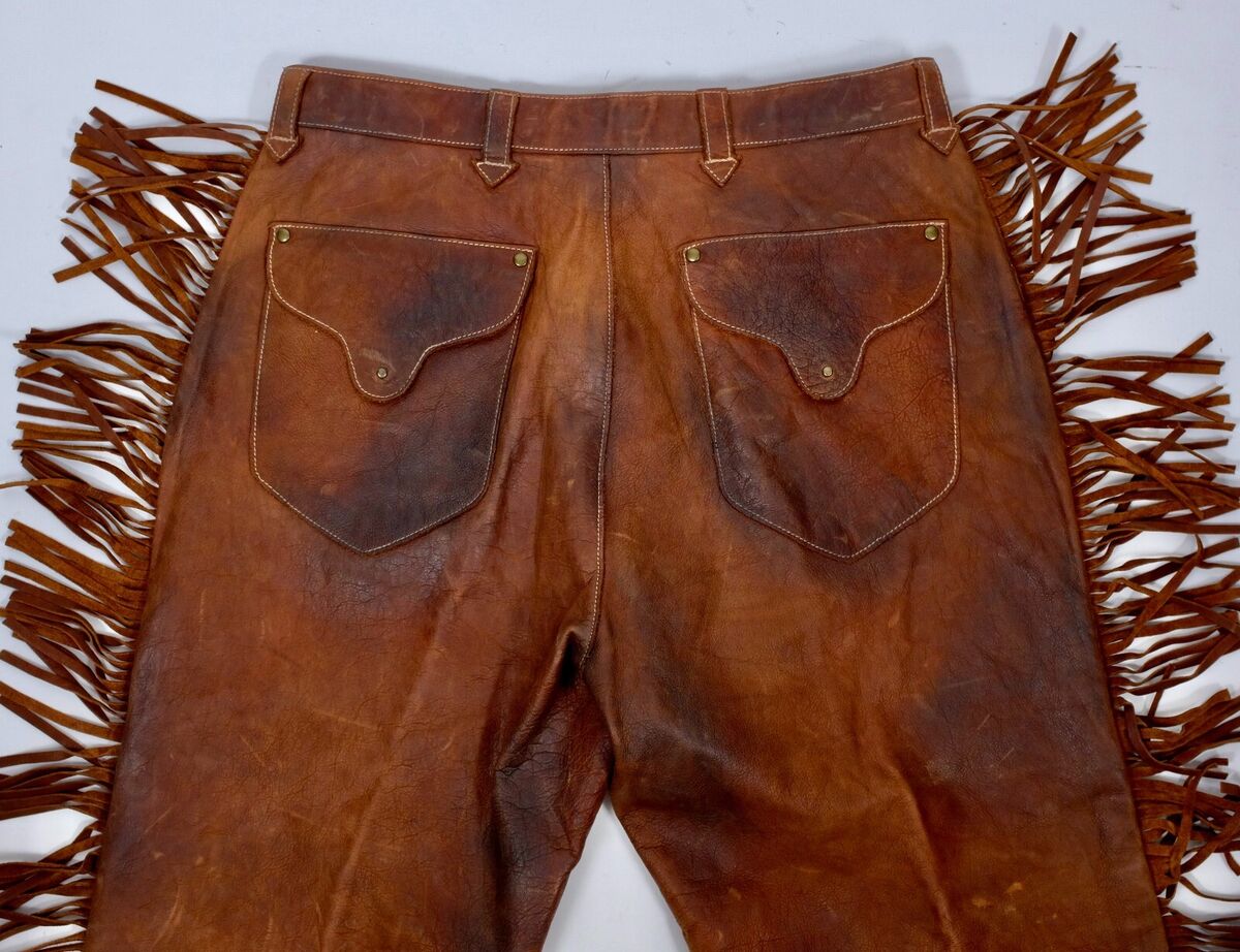 Ralph Lauren POLO RRL leather pants sz 34 fringe western Ralph Lauren POLO RRL leather pants sz 34 fringe western