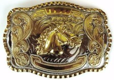 HORSE HEAD RODEO ANIMAL HUGE RODEO BIG COWBOY WESTERN SHINE BELT BUCKLE