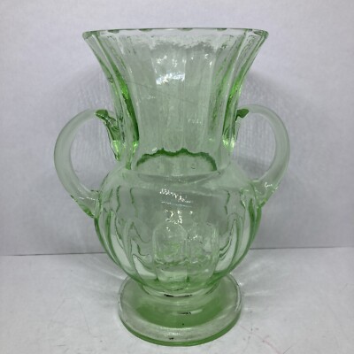 TAG signed Glass Vase. 7  Light Green.