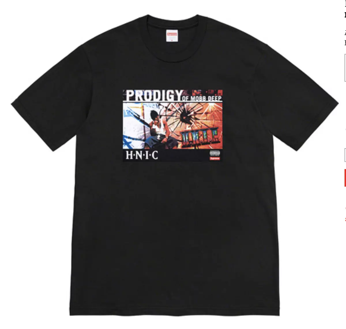 New Supreme HNIC Prodigy Mobb Deep Tee T-Shirt Black Spring Summer 2021 Size L