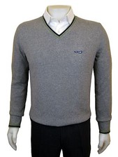 Sweater - Men's - XL Tapered fit - V-Neck - Gray - Imported From Italy