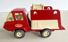 Vintage 1970s Tonka Fire Truck Pumper Engine Small Metal Pressed Steel Red 9 in.