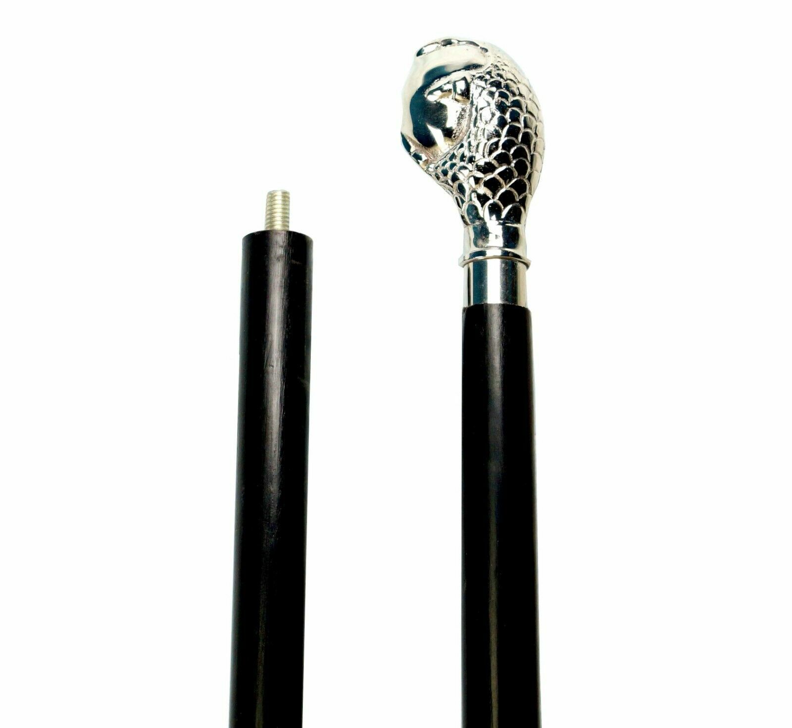 Antique Solid Brass Egg Style Handle Designer Woo… - image 2