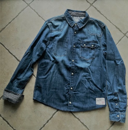 CAMICIA JEANS OVS MANICHE LUNGHE 13 /14 ANNI CM.164 MAI INDOSSATA | eBay