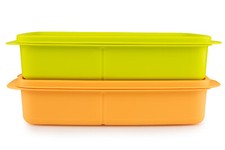 Tupperware Clevere Pause Bento Brotbox 1 L limette + 1 L orange