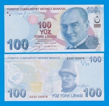 Turkey 100 Lira P 226g (2009) 2024 UNC Prefix  G  New Signature ( P 226 g )