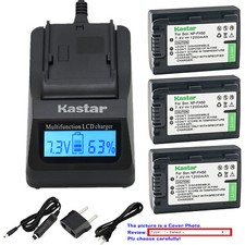 Kastar Battery LCD Fast Charger for Sony NP-FH50 FH50 Sony HDR-XR105 HDR-XR106
