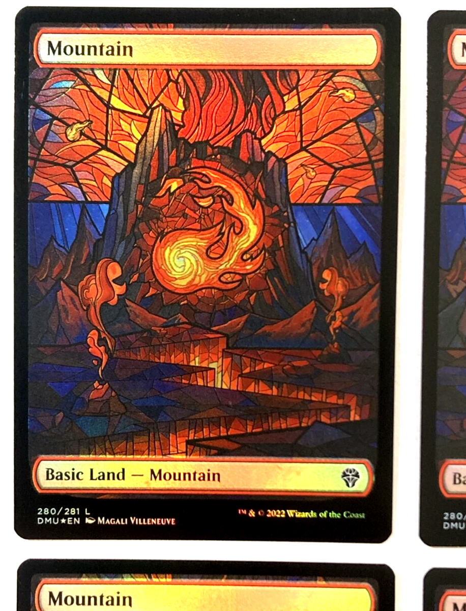 MTG 4X Mountain Dominaria United *SHOWCASE FOIL* 280/281 NM