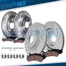 Front Rear Drilled Rotors Ceramic Brake Pads for 2016 2017 2018 2019 Mazda CX-9