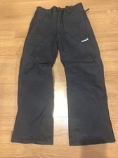 SKI GEAR YOUTH BLACK SNOW SKI SNOWBOARD PANTS WITH ZIPPERED ANKLES -SIZE MEDIUM