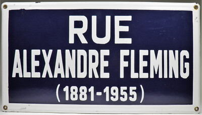 Alexandre Fleming Street Sign Authentic Enamel Sign 45x25cm Medicine