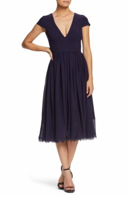 fit and flare chiffon dress