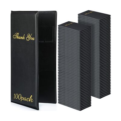 100 Pieces Restaurant Check Presenters Bulk, Leather Guest Check Card Holder ...