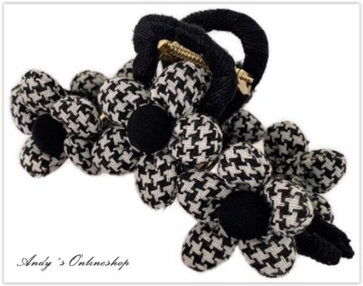 Große Haarklammer Aus Chiffon - Schwarze Stoffblume Rose, Für Damen Als Haaraccessoire