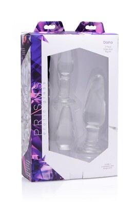 Dosha Prism 3-piece Erotic Glass Trainer Dilation Set Butt Plug Kit Sex Toy 