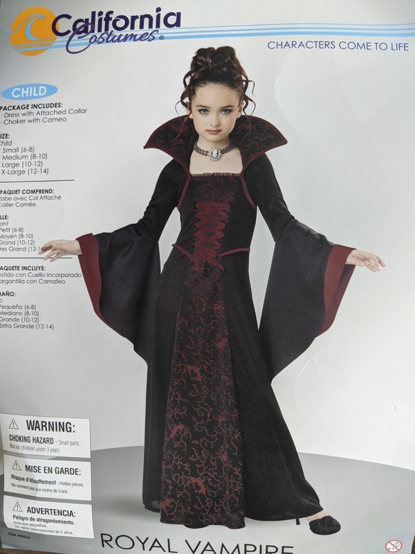 EUC Child Royal Vampire Costume California Costumes Goth Gothic Princess Dress