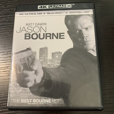 Jason Bourne 4 (4K Ultra HD Blu, 2016 2-Disc) Matt Damon -Authentic US Release