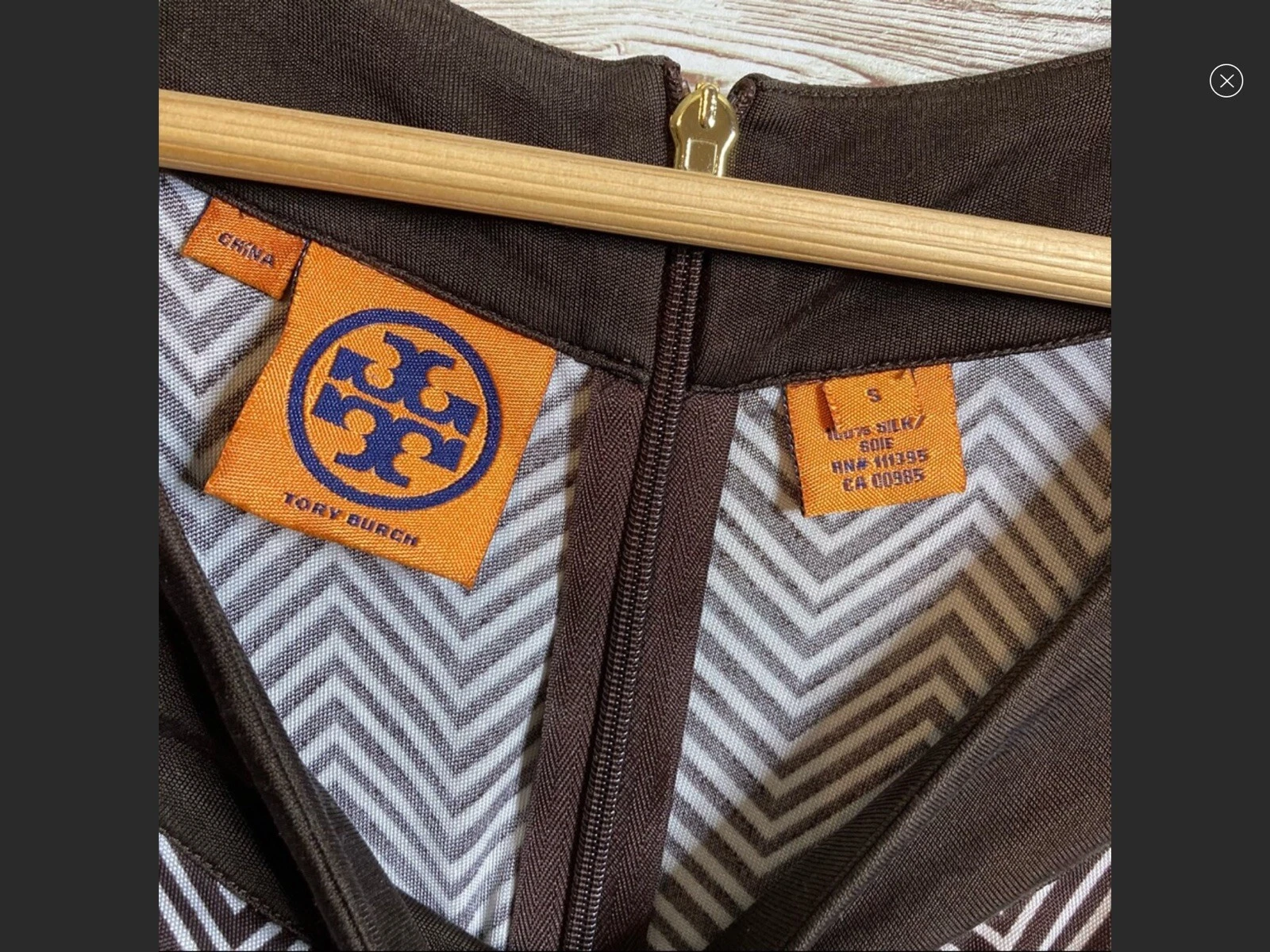 Abito tubino Tory Burch marrone crema Geo