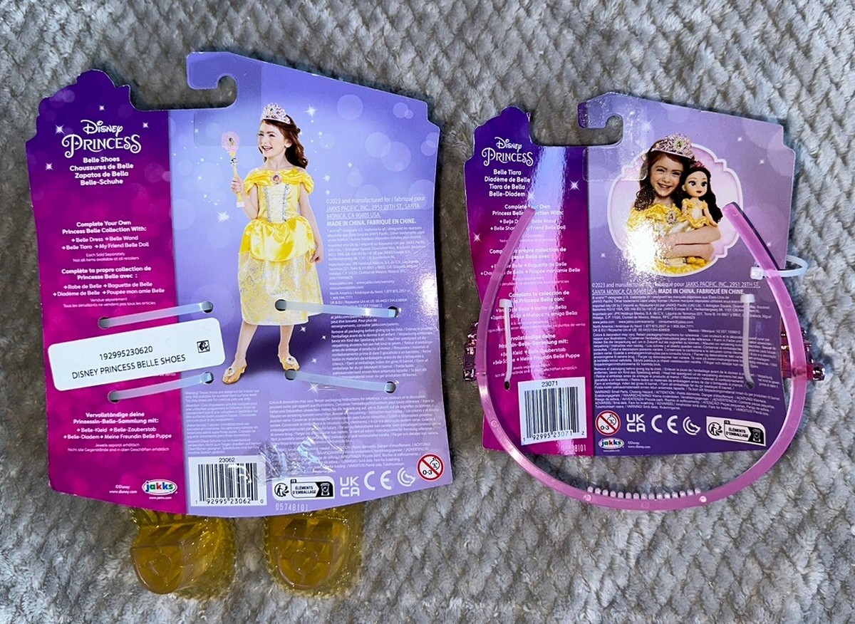 Girls Gold Pink Accents BELLE Costume Dress Up Jelly Shoes Purse