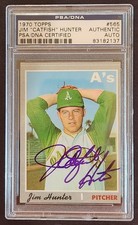 JIM CATFISH HUNTER #565 1970 Topps Baseball PSA/DNA AUTO AUTHENTIC ATHLETICS