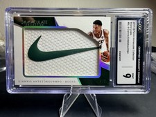 2017-18 Immaculate Brand Logos Giannis Antetokounmpo /5 #BL9 Swoosh Game Worn