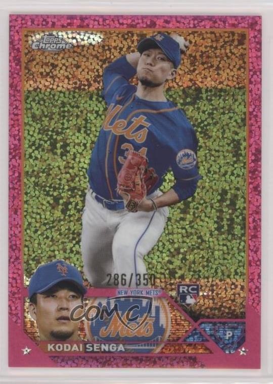 2023 Topps Chrome Magenta Speckle Refractor /350 Kodai Senga #217 Rookie RC 09su