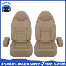 6pcs Front Bottom Top Leather Seat Cover Tan For Ford Excursion 2000-2001