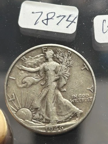 1946 D WALKING LIBERTY HALF DOLLAR - NICE NATURAL COLOR AND AGE -