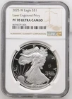 2025 W Proof American Silver Eagle Laser Privy NGC PF70 Brown Label - A627