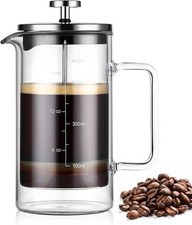 French Pr Coffee Maker 600ML,Double Wall Insulated Borolicate