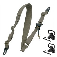 2 Points Sling Strap Adjustable Padded Tactical Shooting Sling QD Swivels Mounts