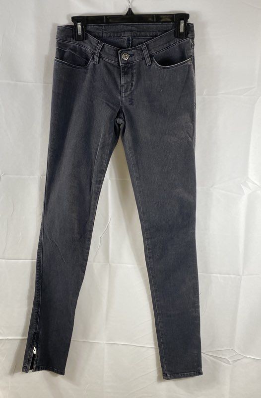 Ksubi Women's Faded Black Skinny Jeans Crossover Ankle Zip Sz 26