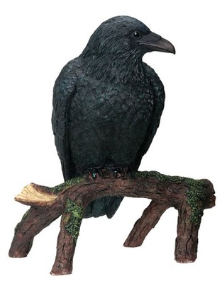 YTC Summit International Black Raven Bird on Tree Branch 5 x 6.25,