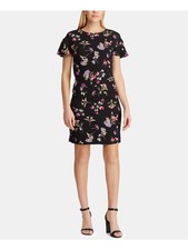 AMERICAN LIVING Womens Black Short Sleeve Above The Knee Sheath Dress 4