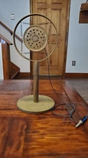 Vintage Carbon Spring Broadcasting Microphone W/Stand & Cord **RARE**