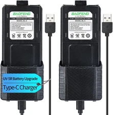 Original Baofeng USB-C 3800mAh Battery for UV5R BF-8HP UV-5R UV-5RX3 - 2 Pack