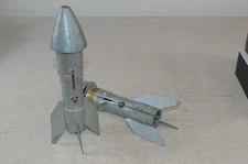 Lot of 2 Vintage Berzac Astro Mfg. Rocket Guided Missile Banks for Parts