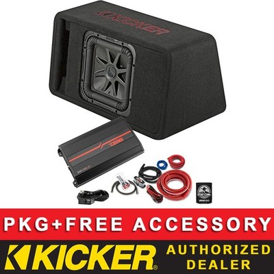 KICKER 600W VL7R122 12'' CAR AUDIO SUB PACKAGE + CLASS D AMPLIFIER + 4AWG KIT