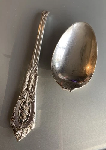 Wallace - BROKEN - Sterling Silver Rose Point Spoon 6"