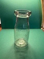 Vintage Spokane Store Bottle Half Pint Milk Embossed Glass Bottle ~ 5¢ Deposit