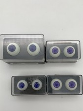 Glastic Realistic Acrylic Doll Eyes Japan in Cases Blue/ Purple Vtg Mixed Lot