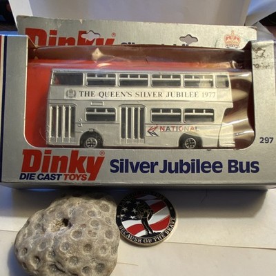 Dinky 297 Silver Jubilee Bus 1977 Silver Diecast Model The Queen's Jubilee