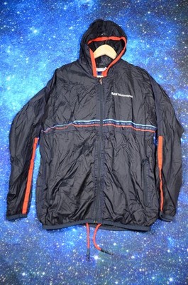 BMW Motorsport Jacket Mens Medium Team Hooded Windbreaker Full Zip Racing Stripe