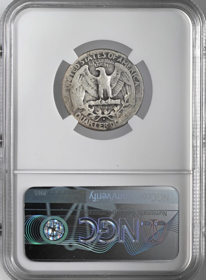 1932-D 25C WASHINGTON SILVER QUARTER - DENVER MINT - NGC AG 3  #8405239-001 - Image 4 of 4