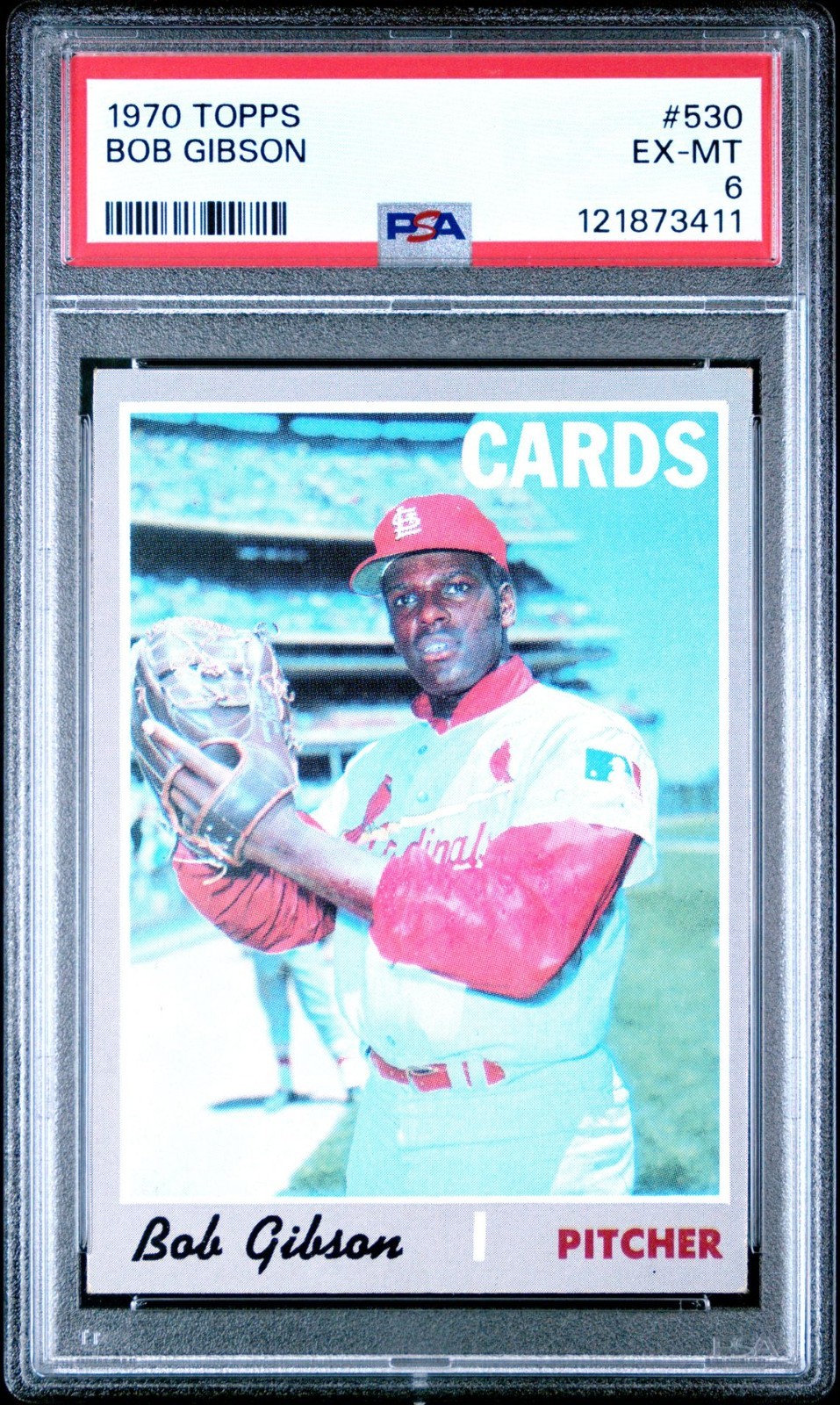 1970 Topps #530 Bob Gibson - Cardinals - PSA 6 - EX -MT - 121873411🔥⚾📈