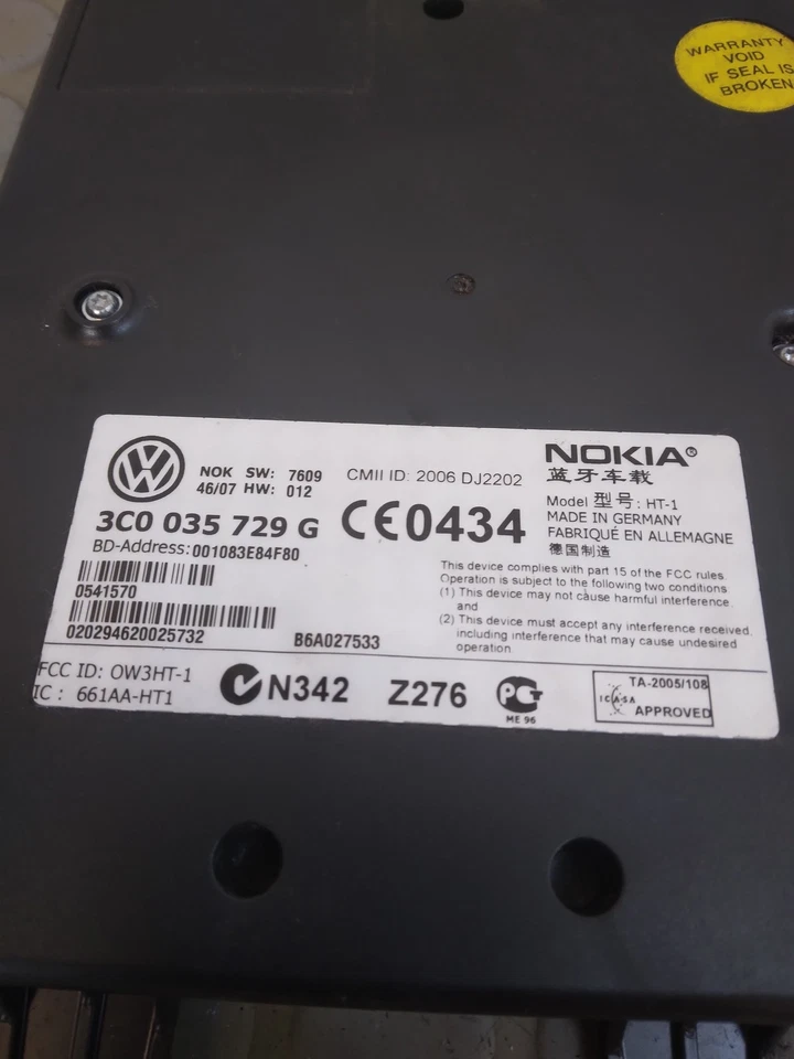 18255 Centralina modulo bluetooth Vw Golf V Variant dal 2007 al 2009 cod 3c00357 - Immagine 2 di 3