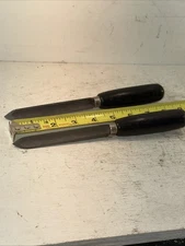 2-vintage C.S. Osborne Germany Three Cornered Hollow Ground Bearing Scraper