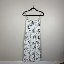 Reformation Rosehip Midi Dress in Blue White Floral Size 6 Adjustable Straps
